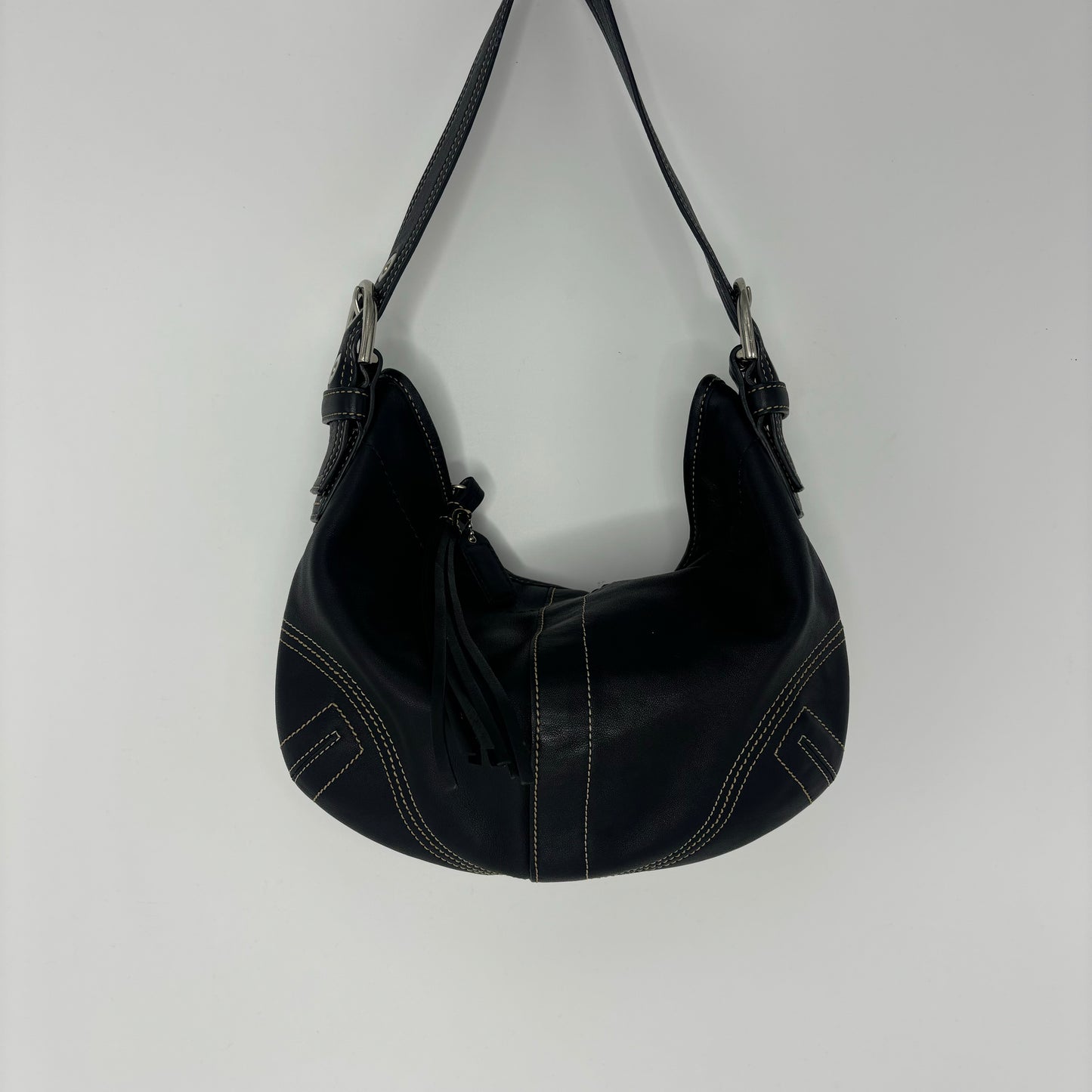 Coach Leather Signature Hobo Small - Black