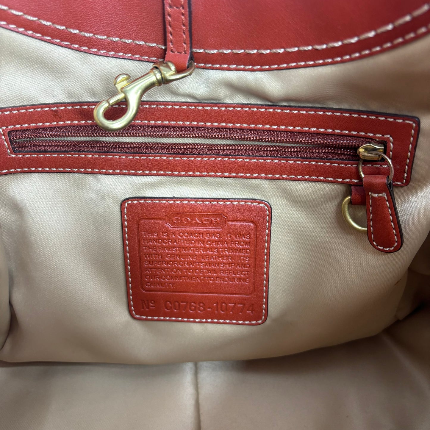 Coach Signature Ergo Tote - Red/Brown