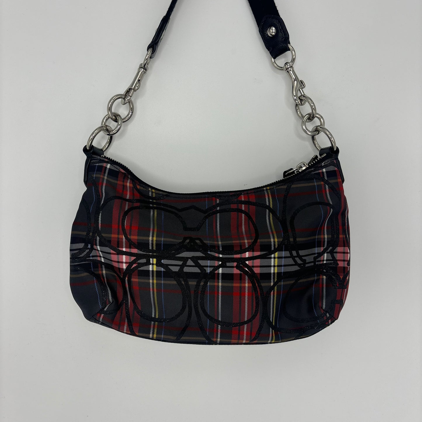 Coach Signature Crossbody Bag - Plaid Red