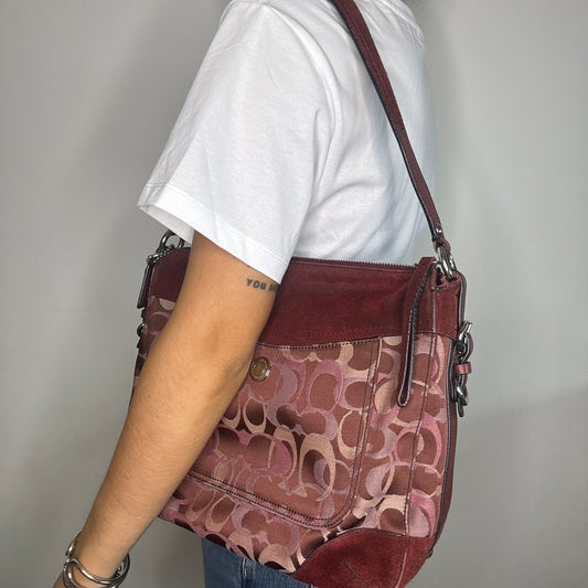 Coach Chelsea Optic Shoulder Bag - Pink/Red