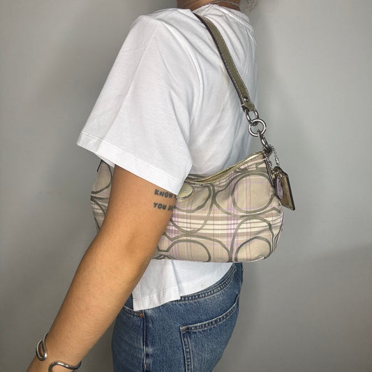 Coach Signature Demi Shoulder Bag - Pastel Plaid