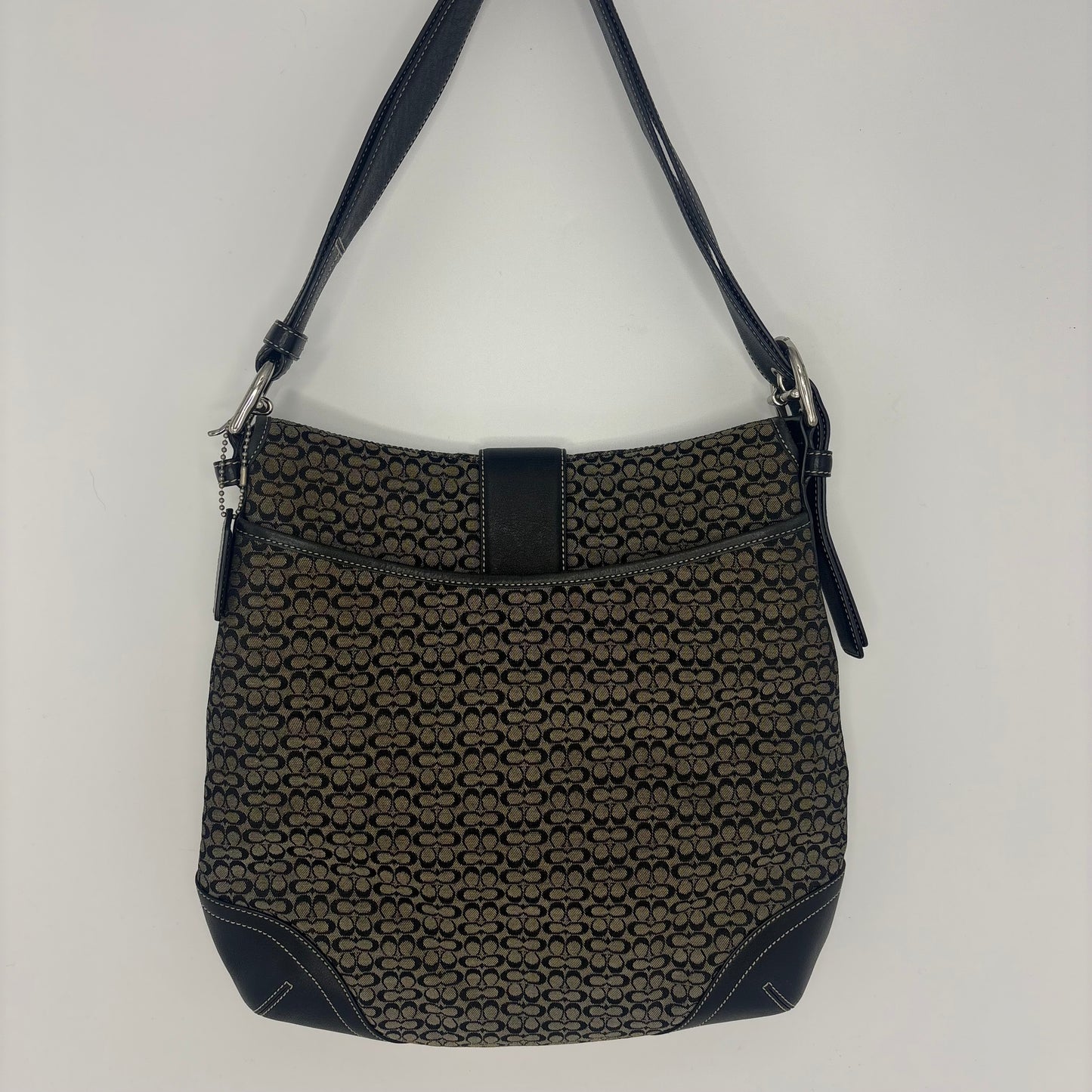 Coach Signature 2-way Shoulder Bag - Black