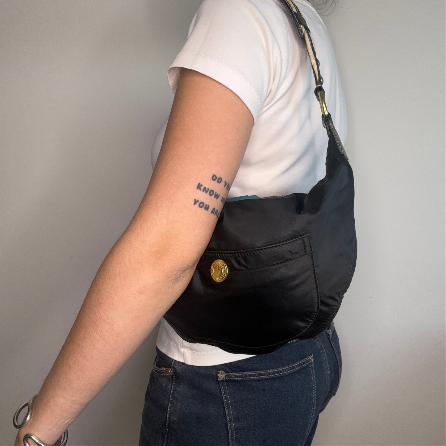 Coach Nylon Hobo Bag - Black