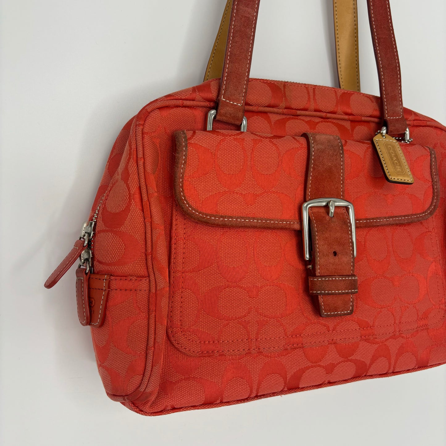 Coach Slimline Boston Bag - Red/Pink