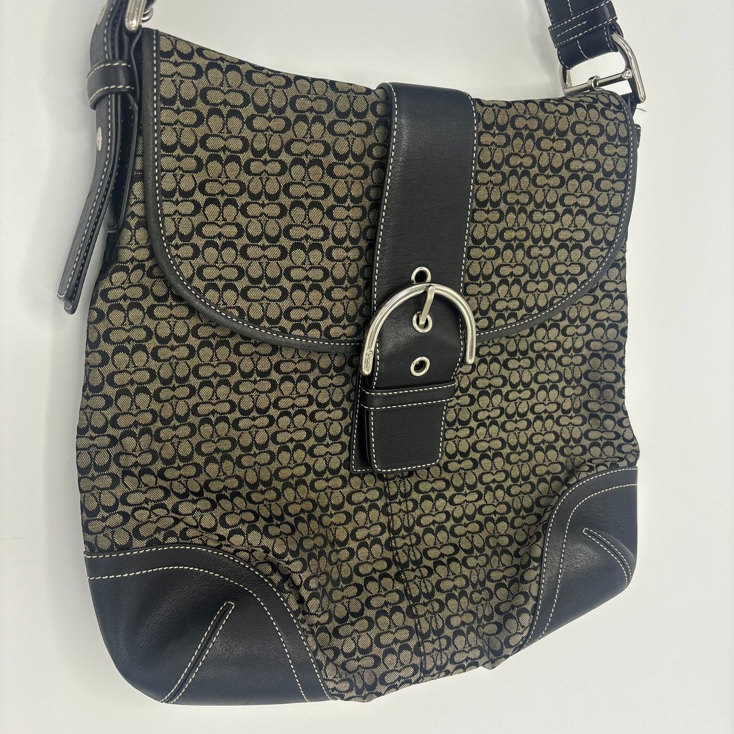 Coach Signature 2-way Shoulder Bag - Black