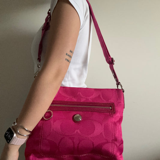Coach Nylon Crossbody Bag - Pink