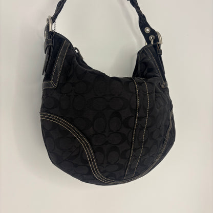 Coach Braided Monogram Hobo Large - Black