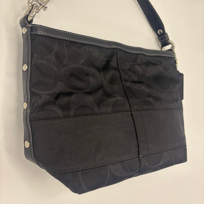 Coach Signature Stripe Lurex Studded Tote - Black