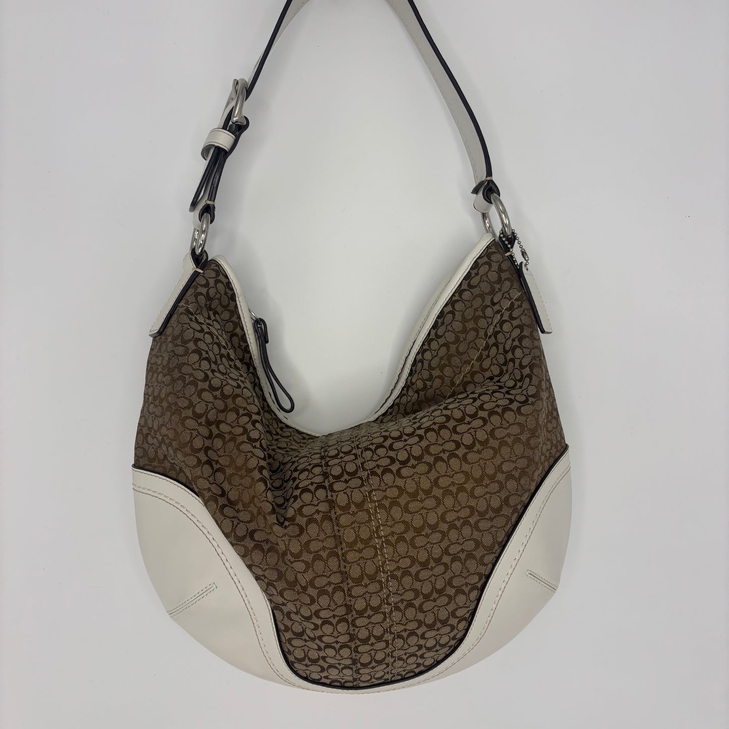 Signature Jacquard Hobo - White/Brown