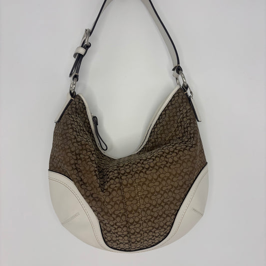 Signature Jacquard Hobo - White/Brown