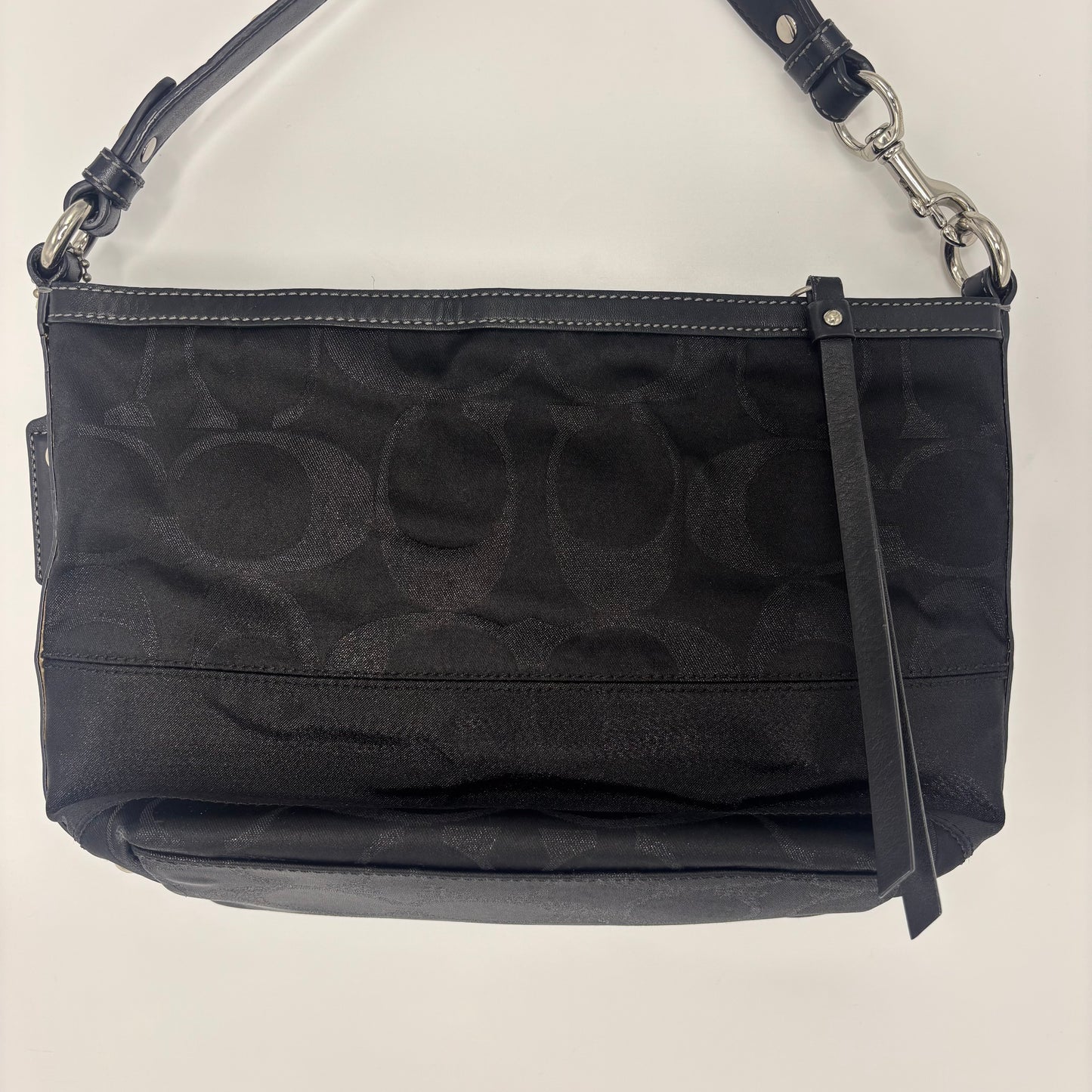 Coach Signature Stripe Lurex Studded Tote - Black