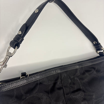 Coach Signature Stripe Lurex Studded Tote - Black