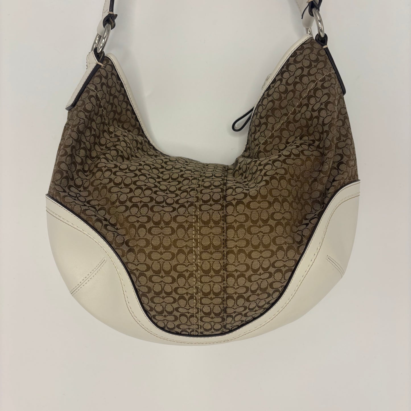 Signature Jacquard Hobo - White/Brown