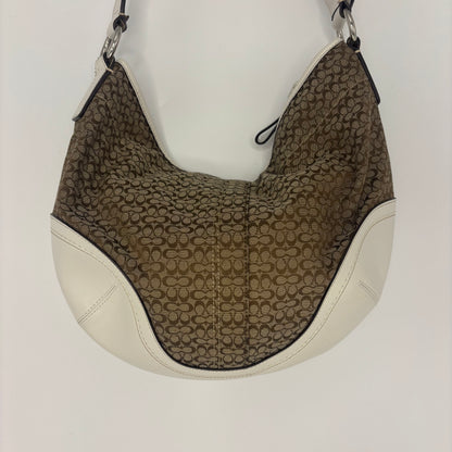 Signature Jacquard Hobo - White/Brown