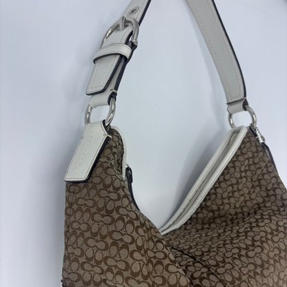 Signature Jacquard Hobo - White/Brown