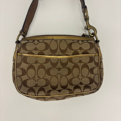 Coach Fall Edition Buckle Shoulder Bag - Gold/Brown