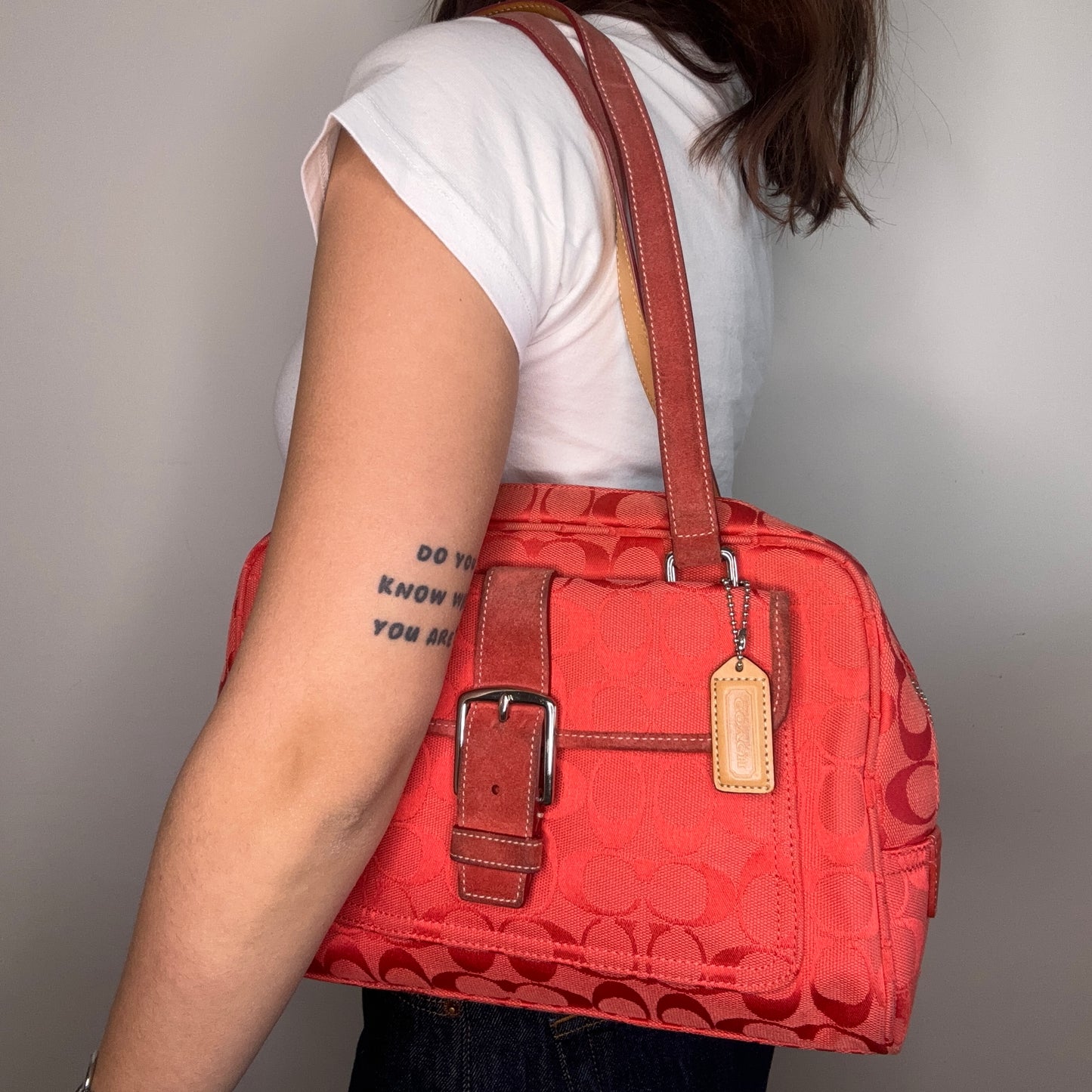 Coach Slimline Boston Bag - Red/Pink