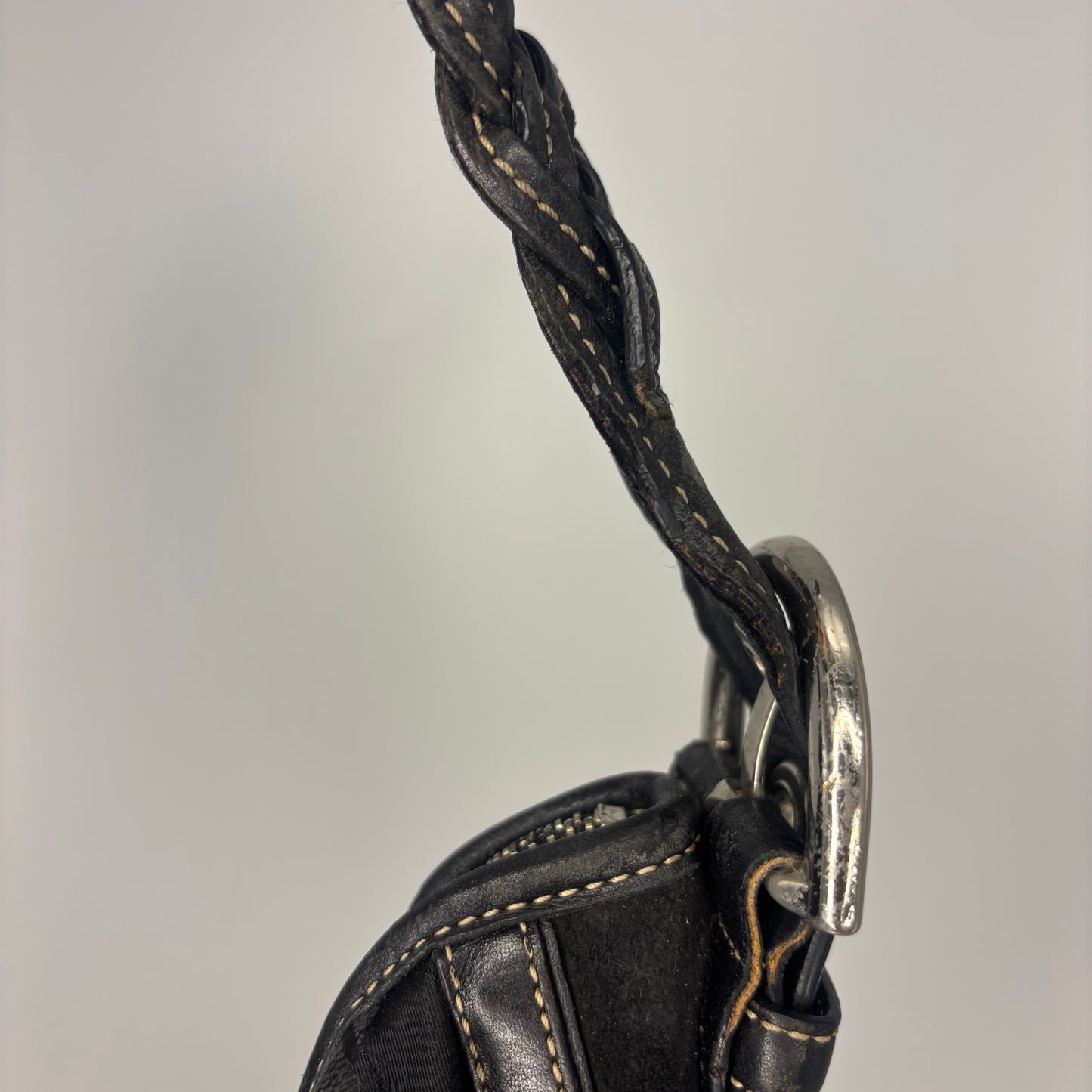 Coach Braided Monogram Hobo Large - Black