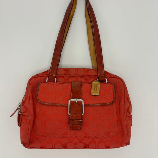 Coach Slimline Boston Bag - Red/Pink