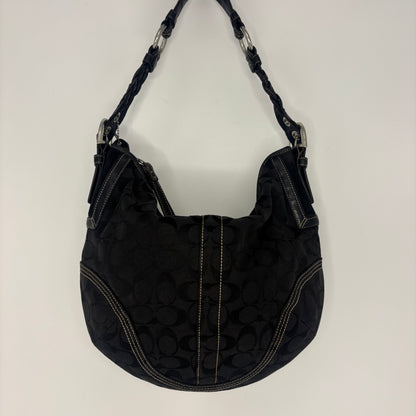 Coach Braided Monogram Hobo Large - Black