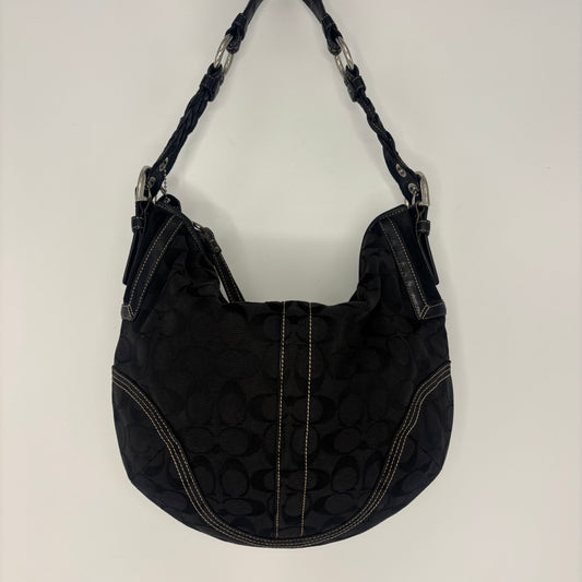 Coach Braided Monogram Hobo Large - Black
