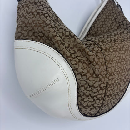 Signature Jacquard Hobo - White/Brown