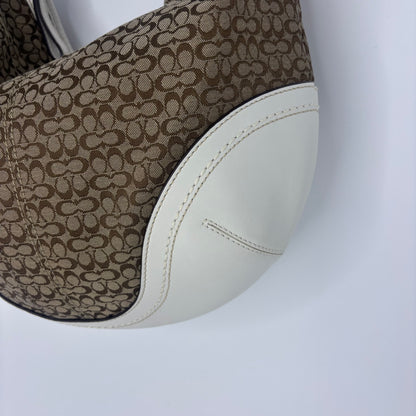 Signature Jacquard Hobo - White/Brown