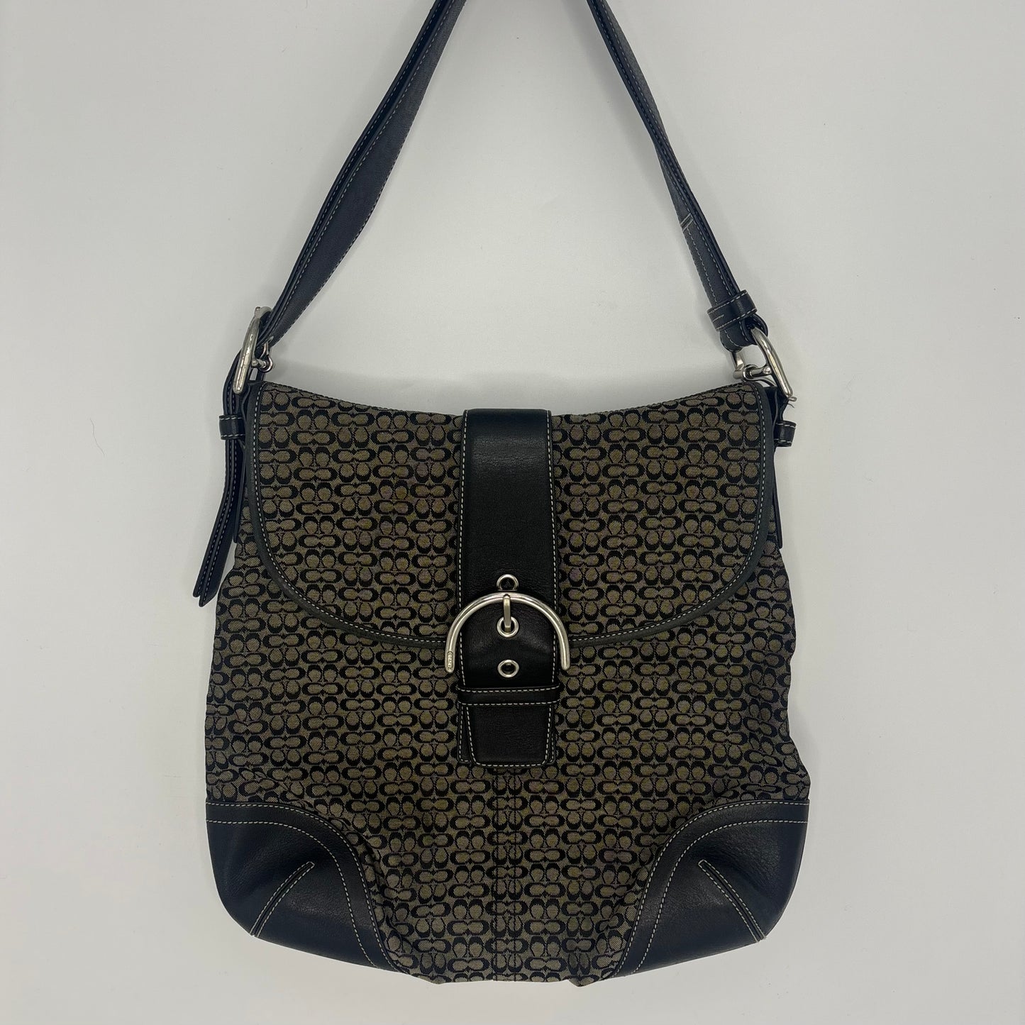 Coach Signature 2-way Shoulder Bag - Black