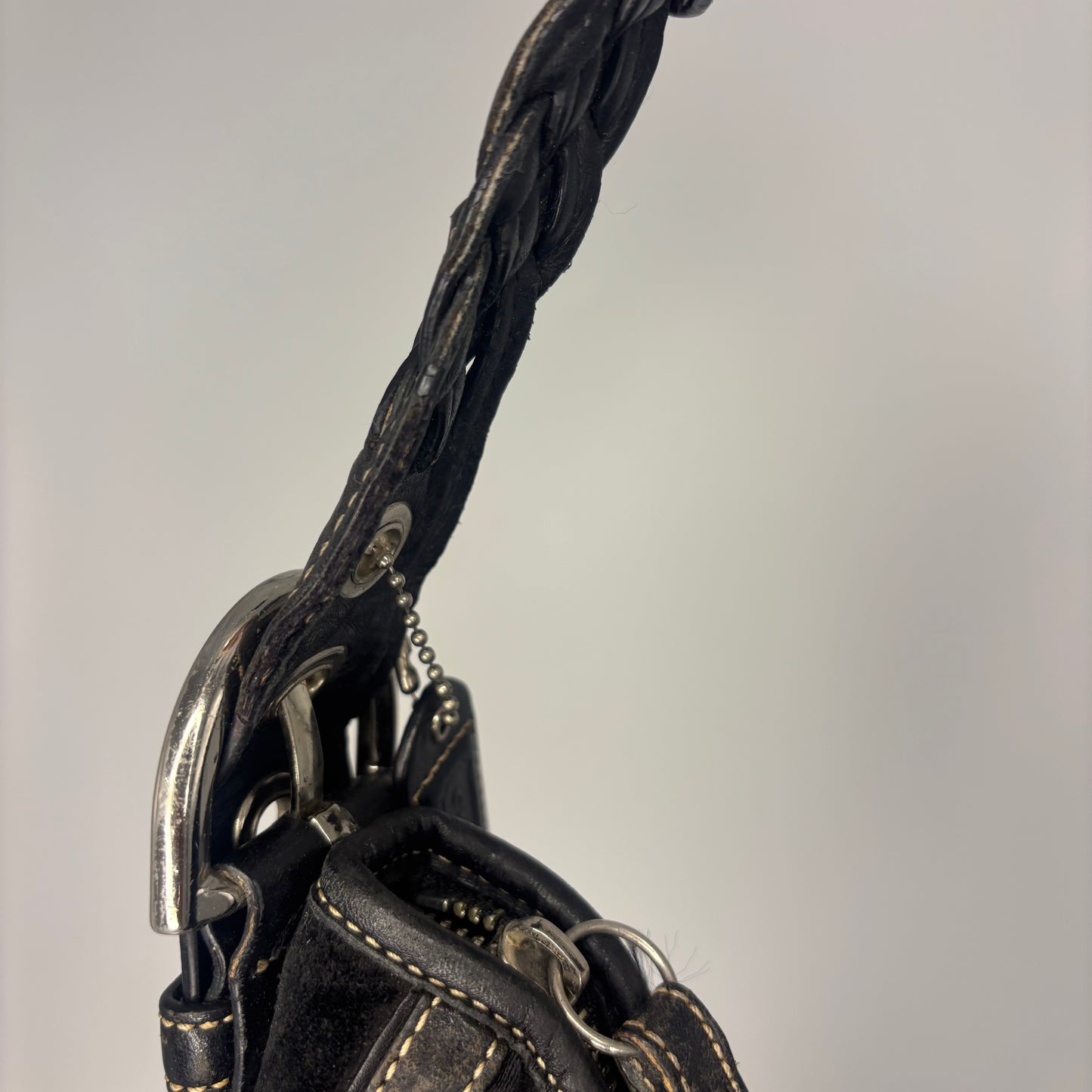 Coach Braided Monogram Hobo Large - Black