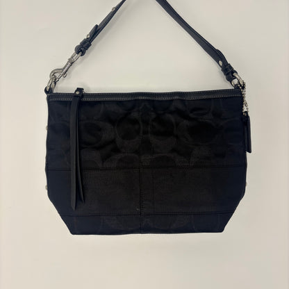 Coach Signature Stripe Lurex Studded Tote - Black
