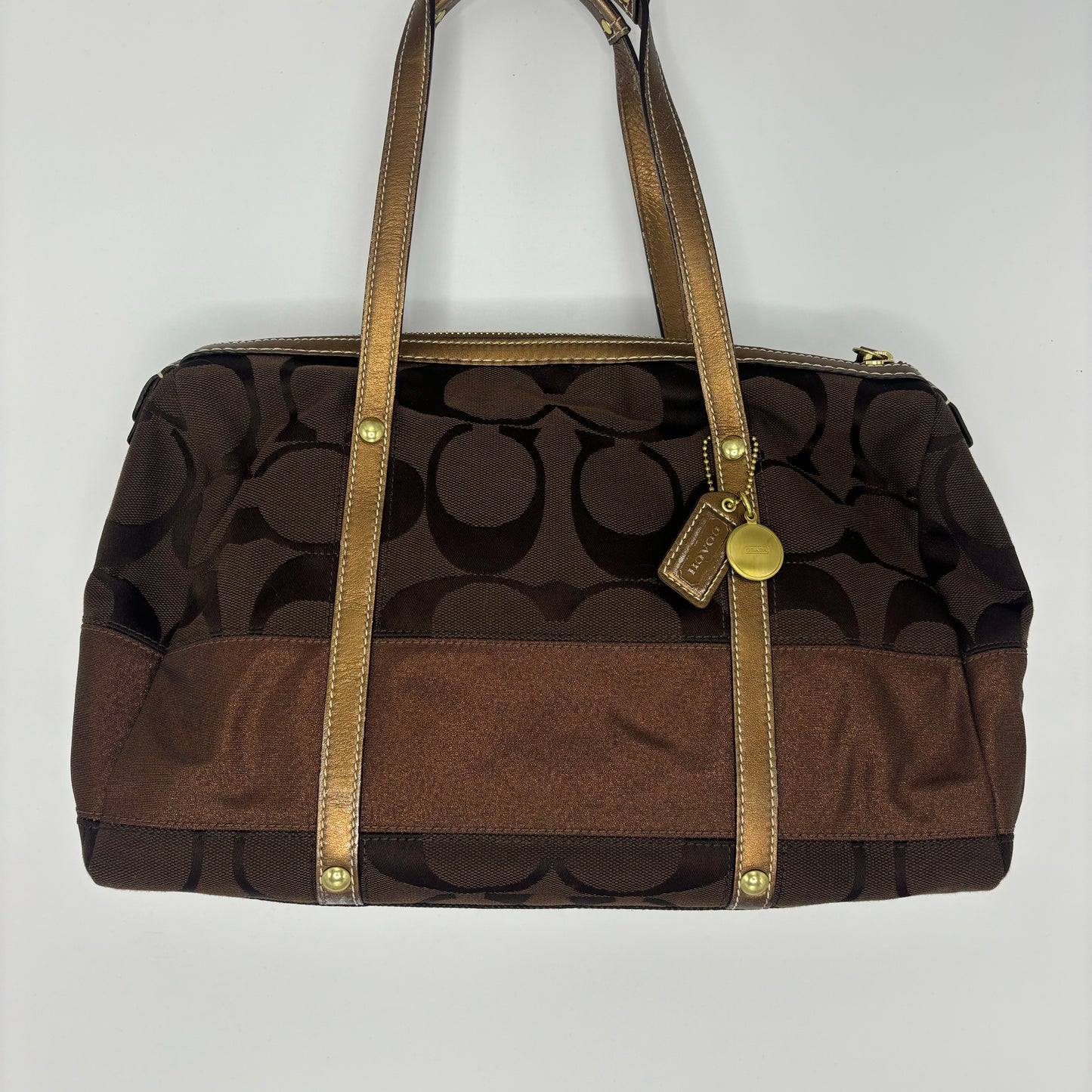 Coach Boston Shoulder Bag - Brown/Gold