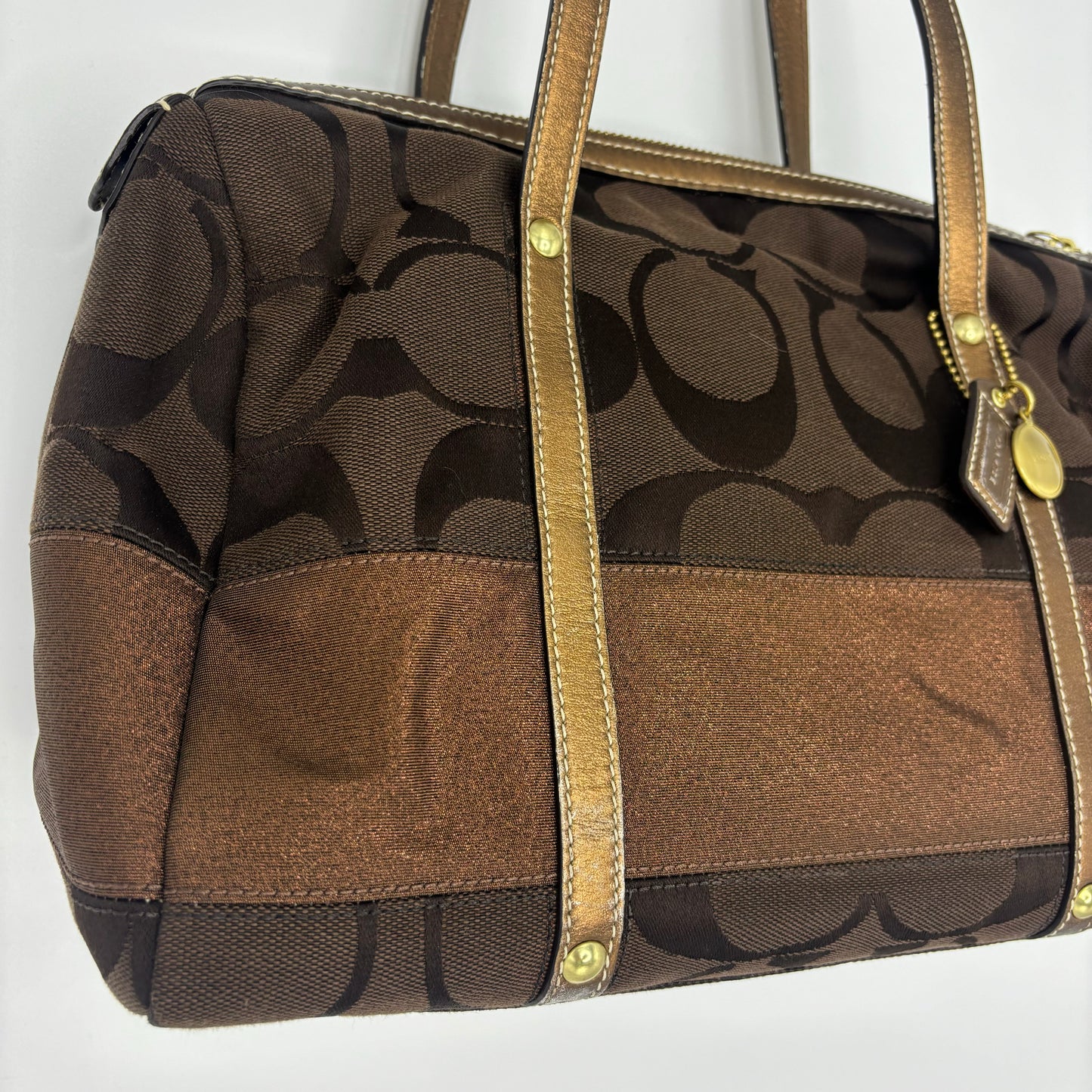 Coach Boston Shoulder Bag - Brown/Gold