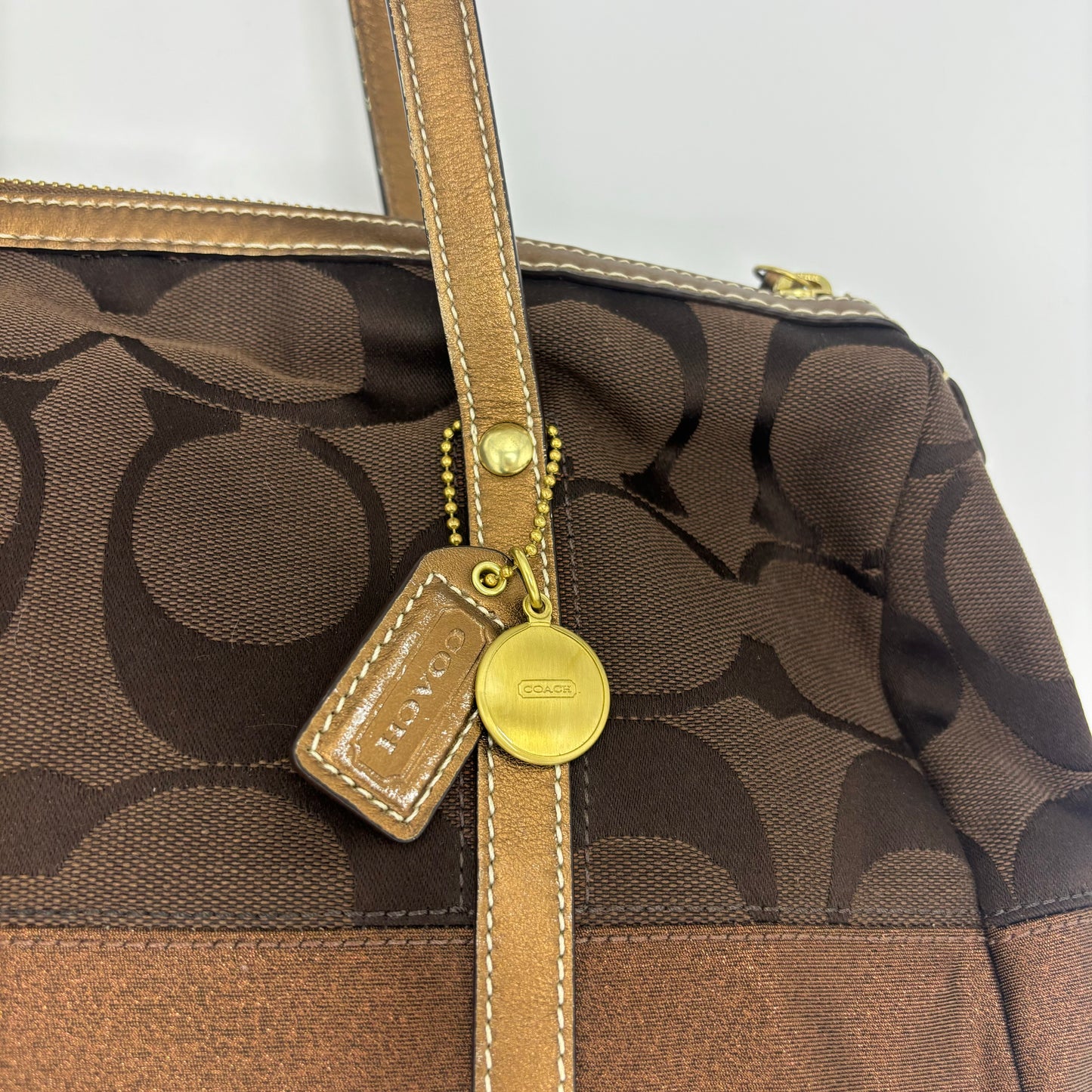 Coach Boston Shoulder Bag - Brown/Gold