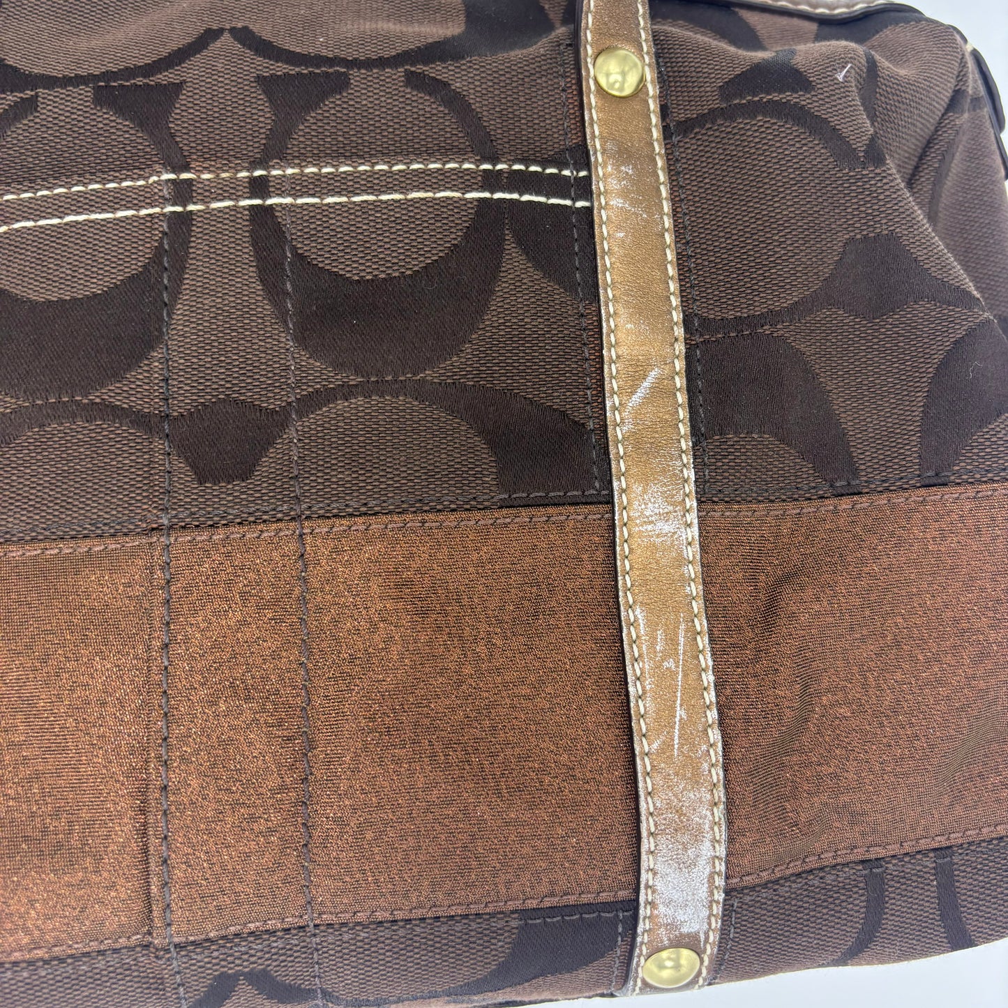 Coach Boston Shoulder Bag - Brown/Gold