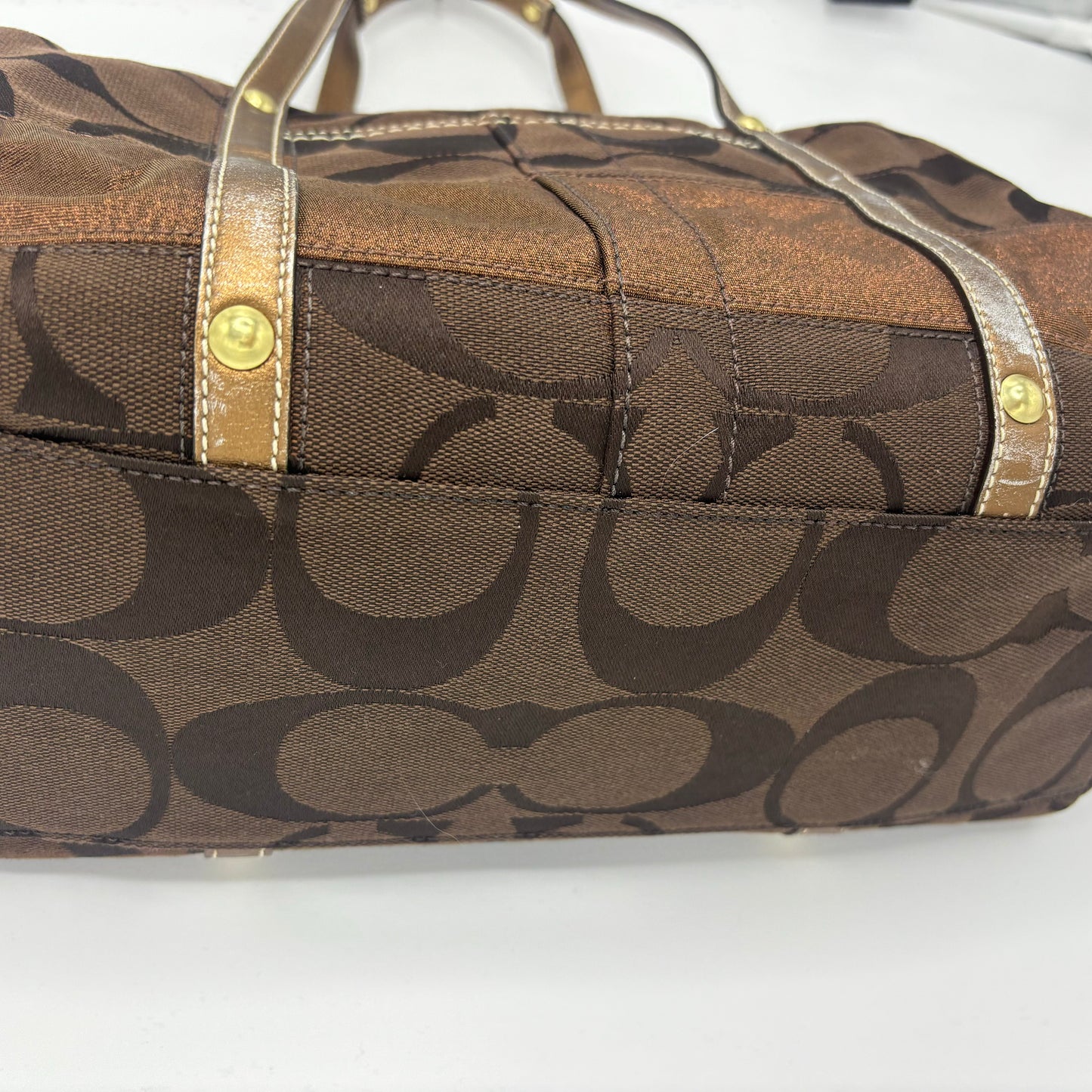 Coach Boston Shoulder Bag - Brown/Gold