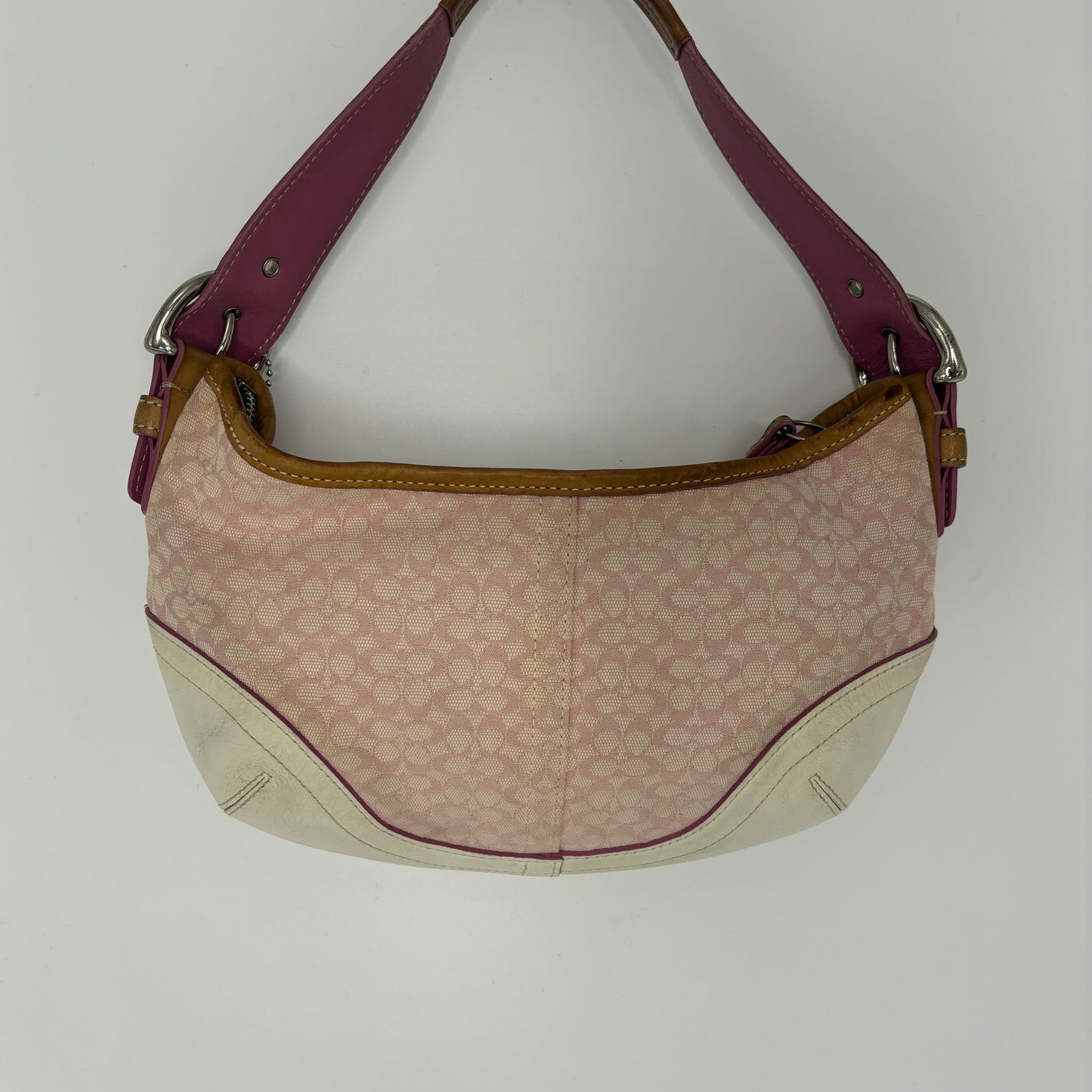 Coach Signature Hobo Mini - Pink/White