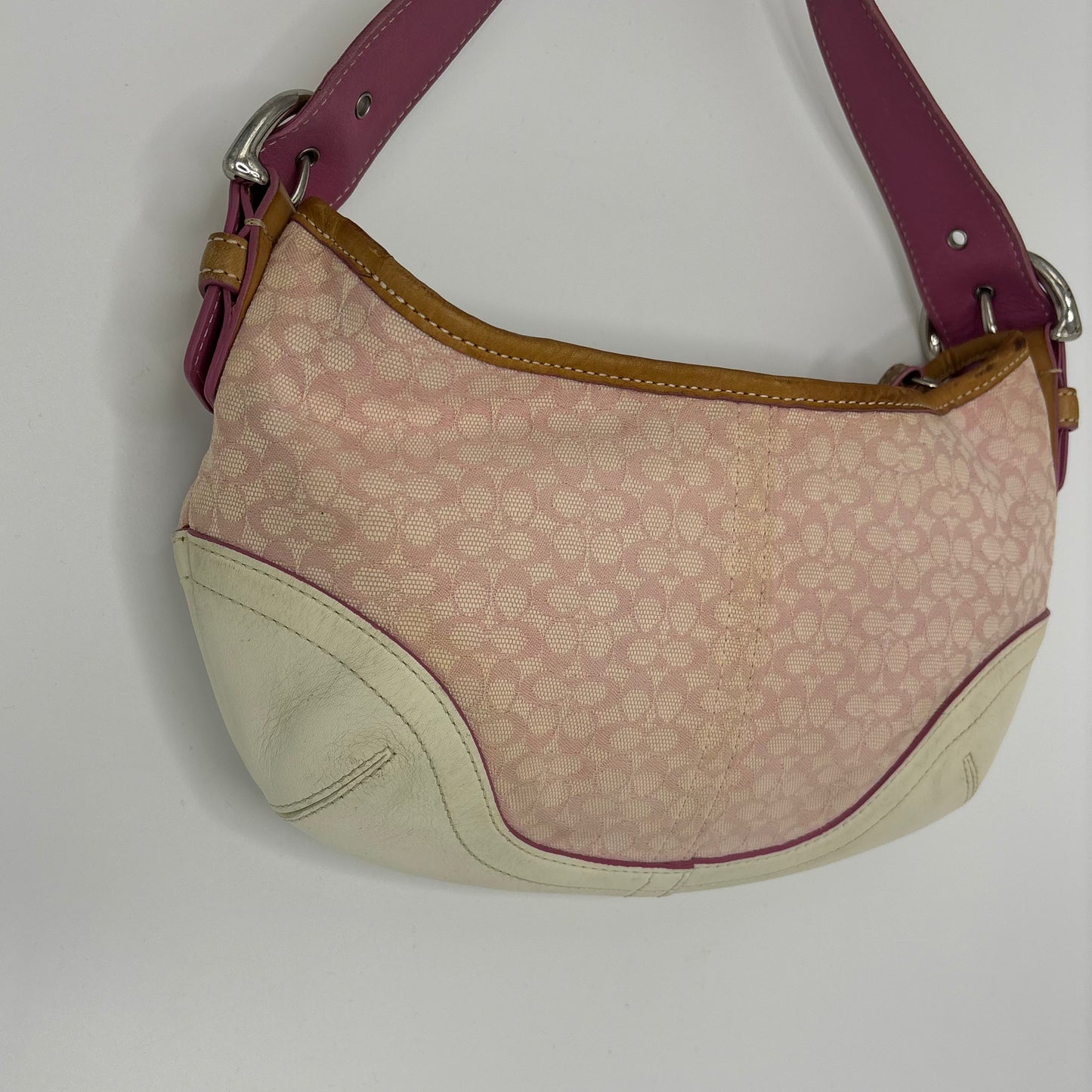 Coach Signature Hobo Mini - Pink/White