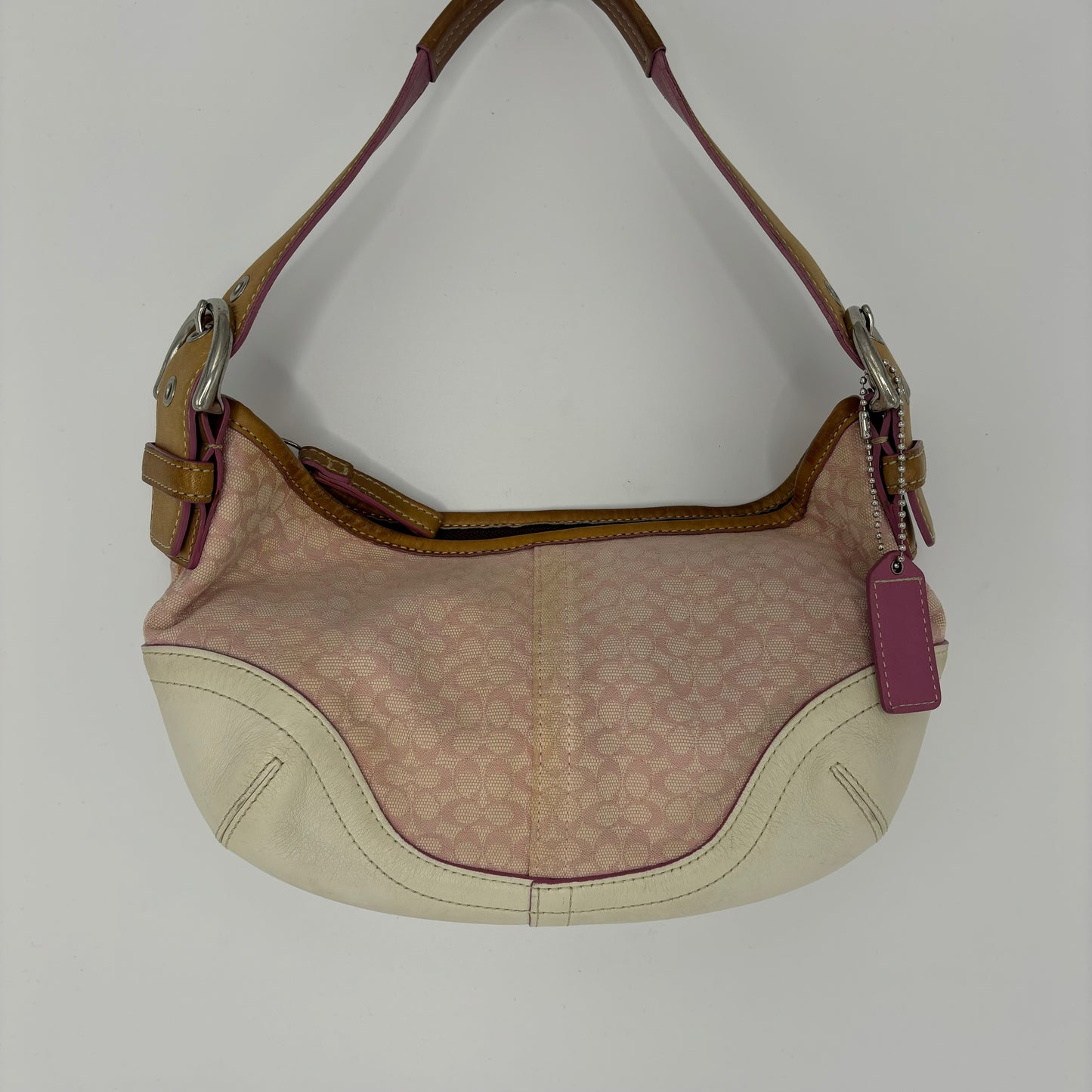Coach Signature Hobo Mini - Pink/White