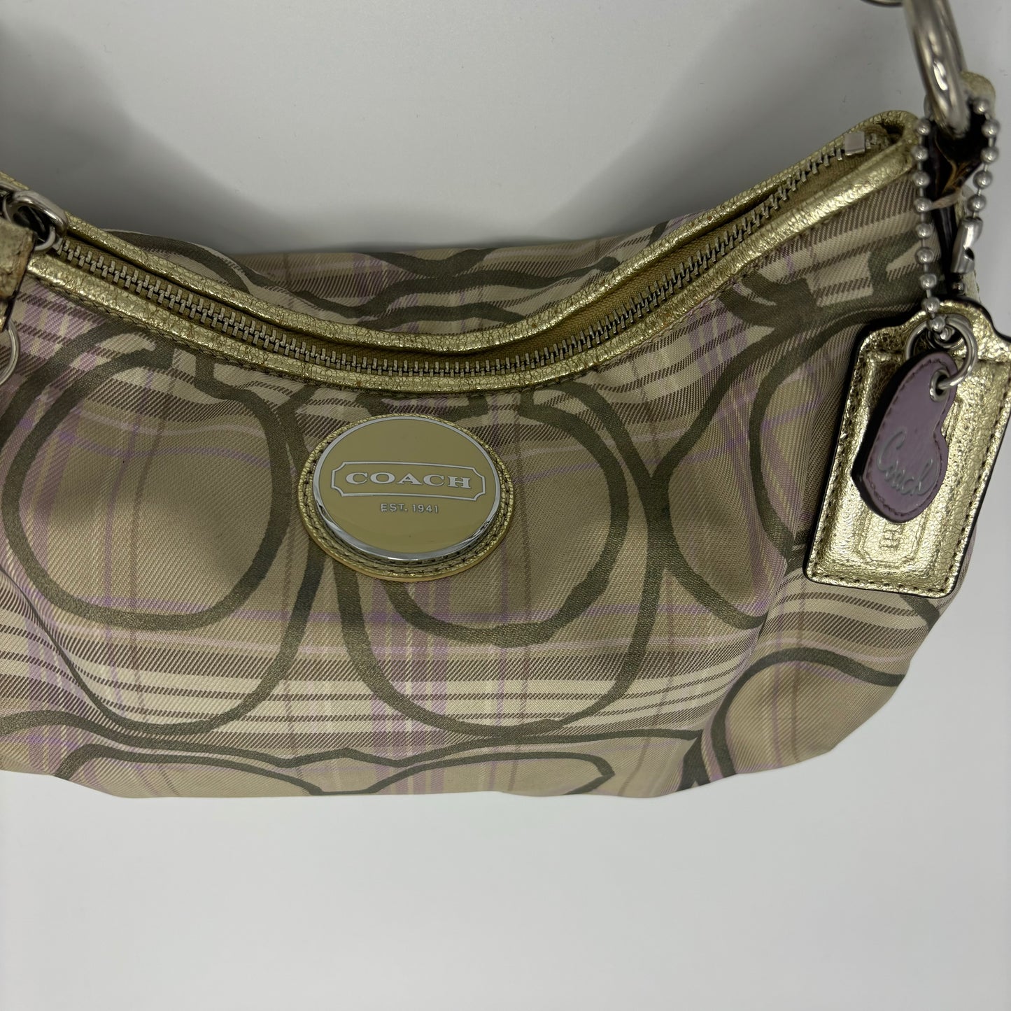 Coach Signature Demi Shoulder Bag - Pastel Plaid