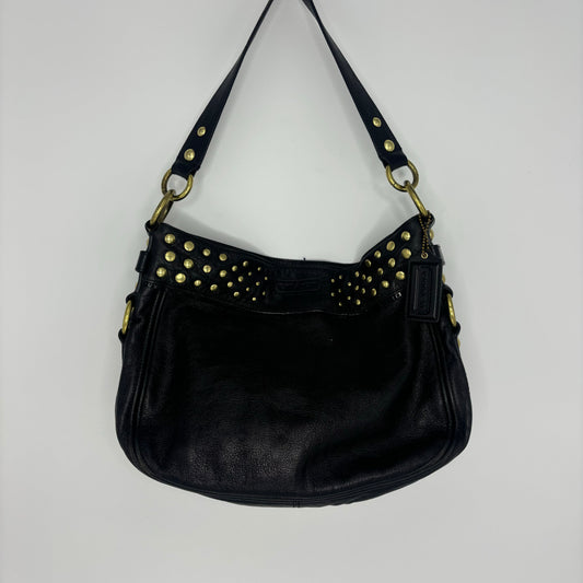 Coach Carly Studded Shoulder Bag - Black/Gold