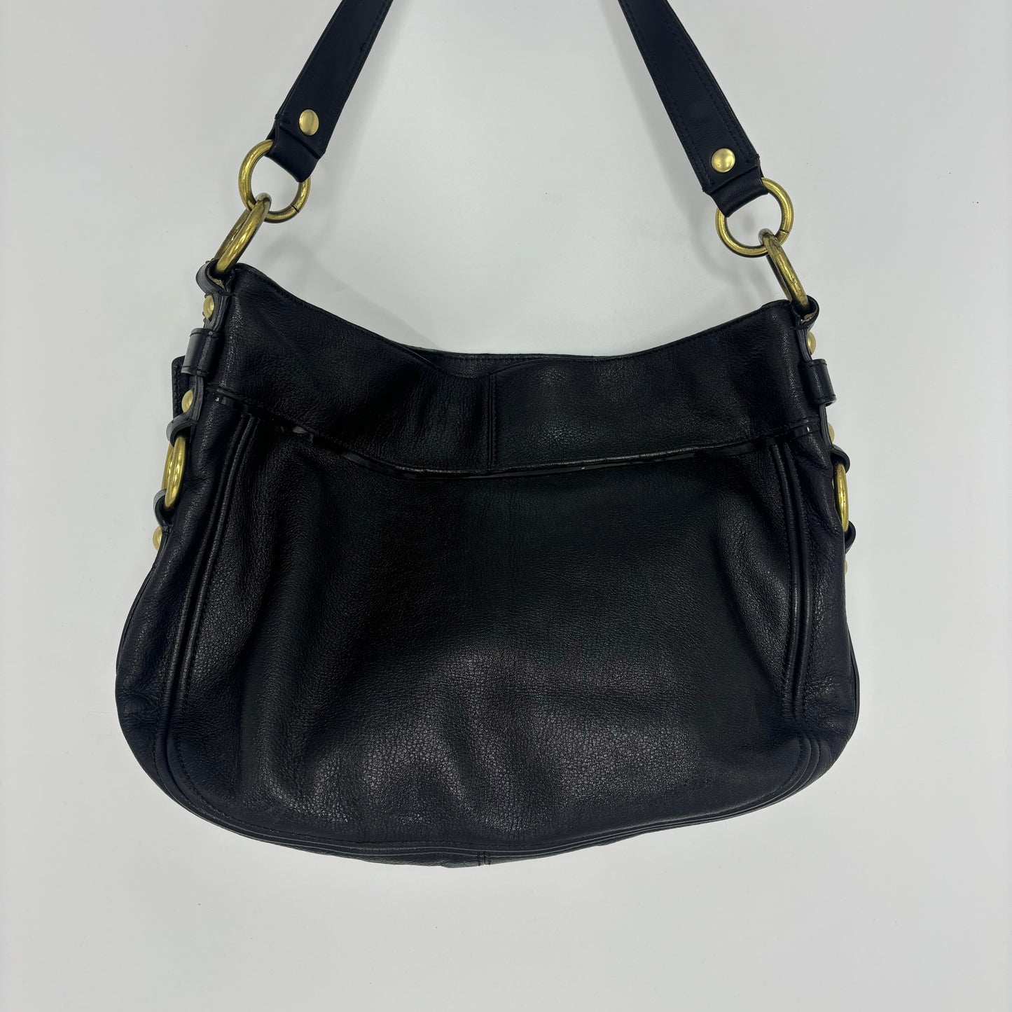 Coach Carly Studded Shoulder Bag - Black/Gold
