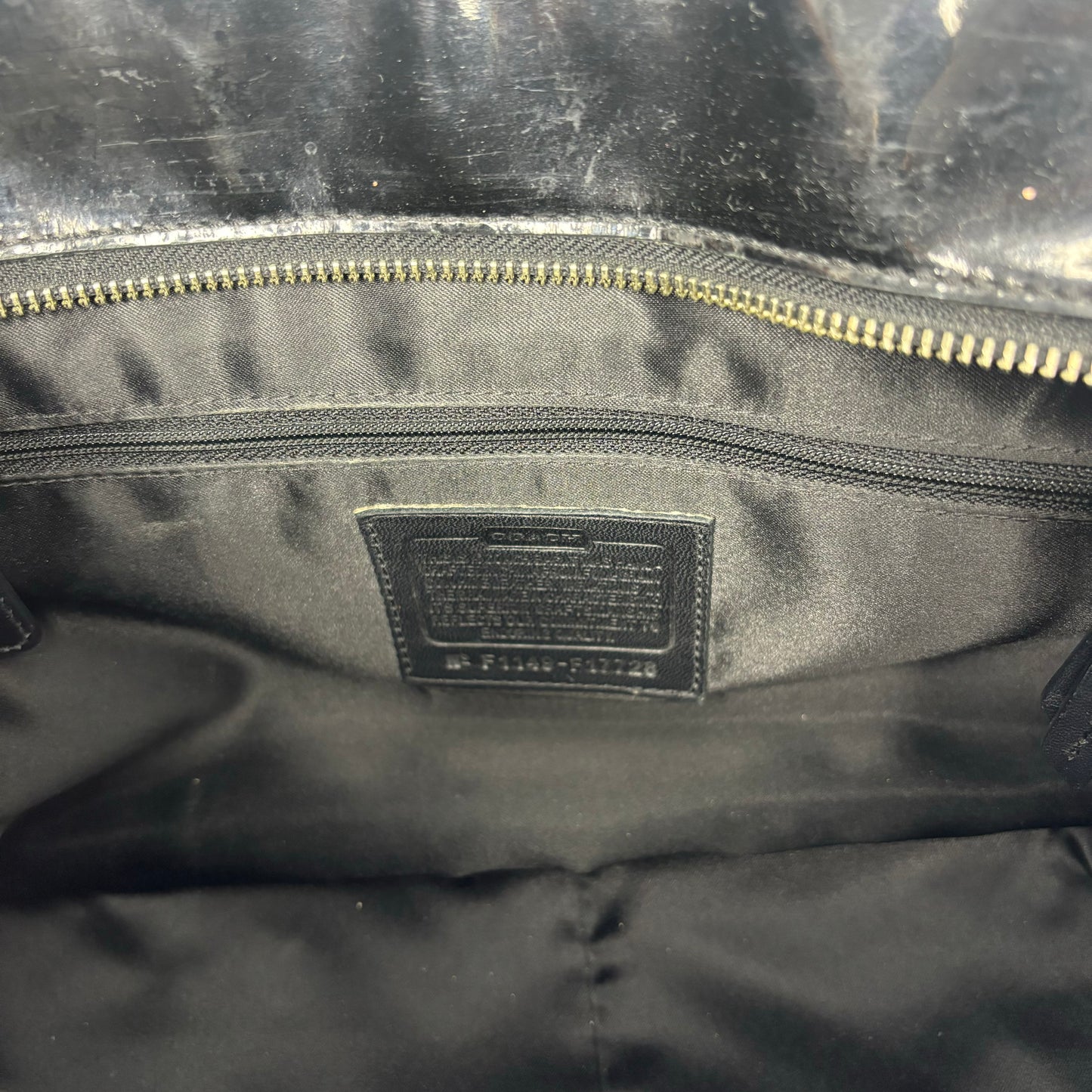 Coach Patent Embossed Tote Bag - Black