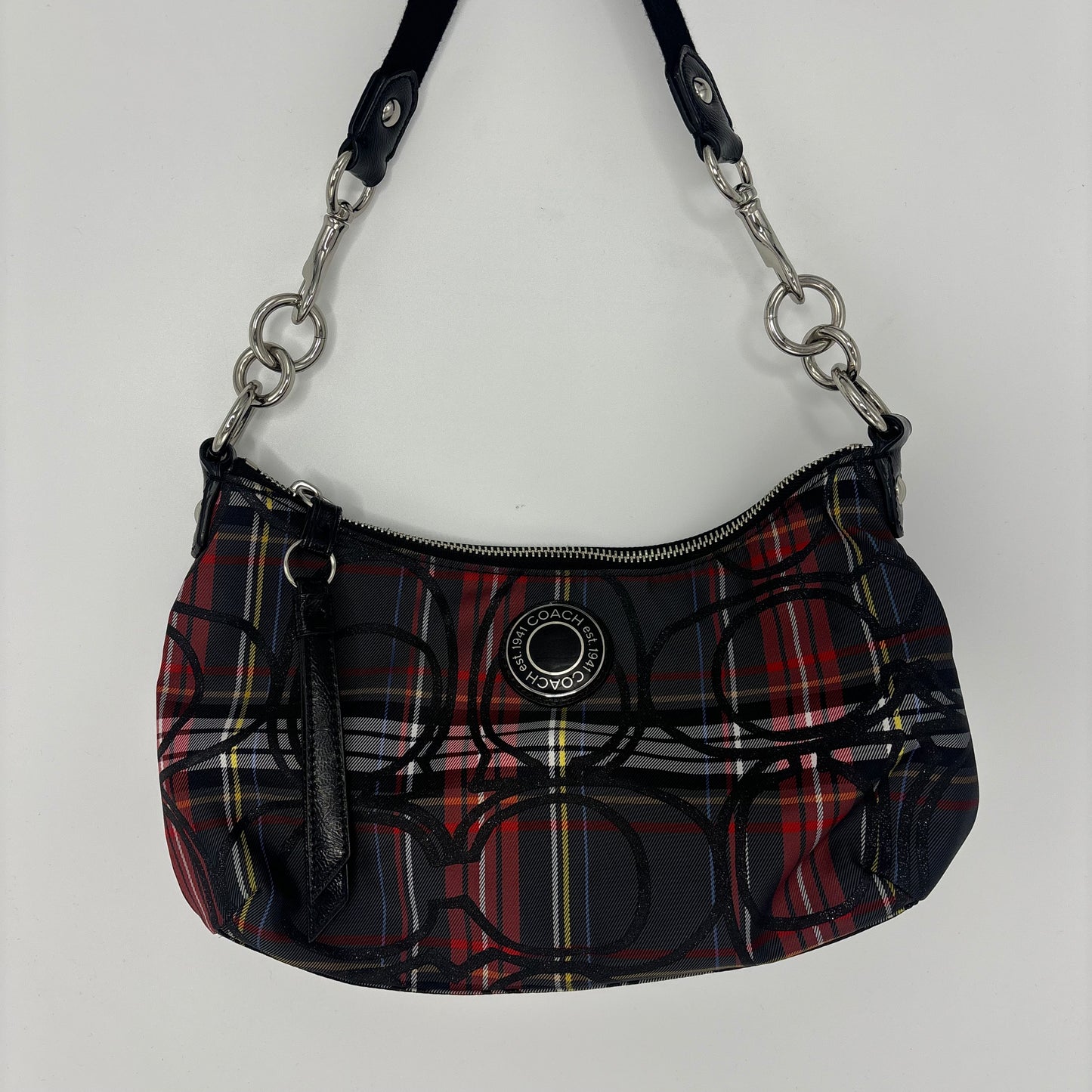 Coach Signature Crossbody Bag - Plaid Red