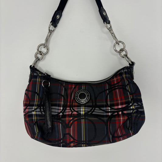 Coach Signature Crossbody Bag - Plaid Red