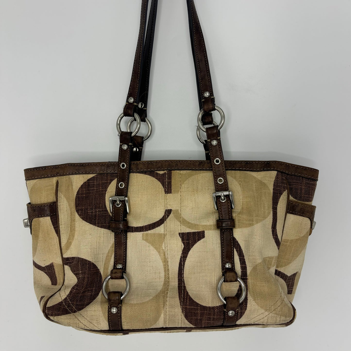 Coach Tonal Gallery Tote - Brown/Cream