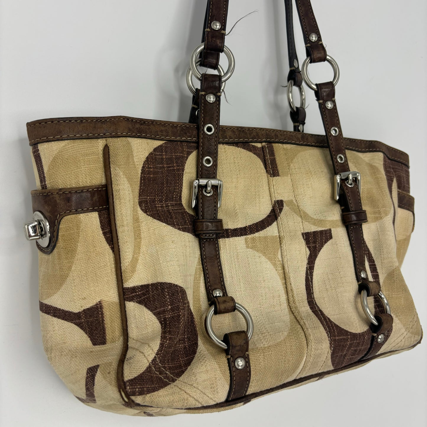 Coach Tonal Gallery Tote - Brown/Cream