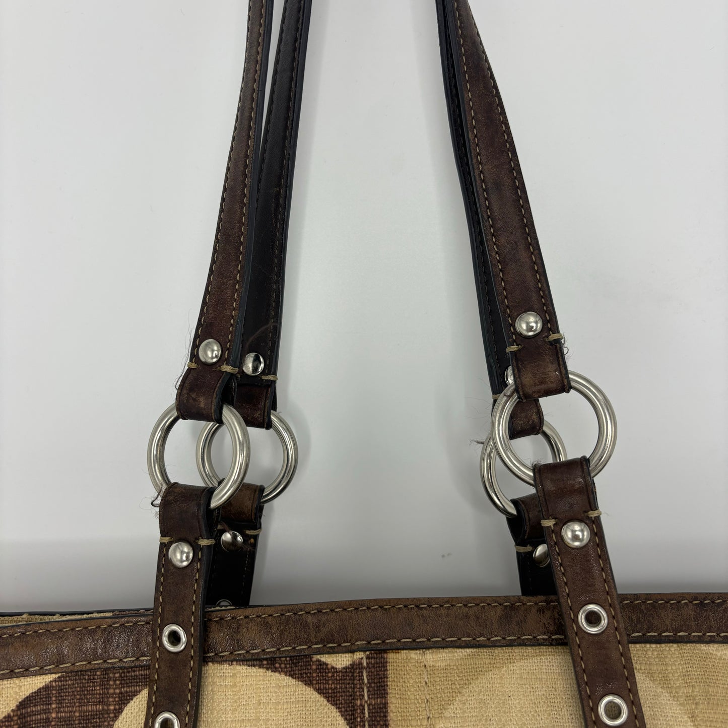 Coach Tonal Gallery Tote - Brown/Cream