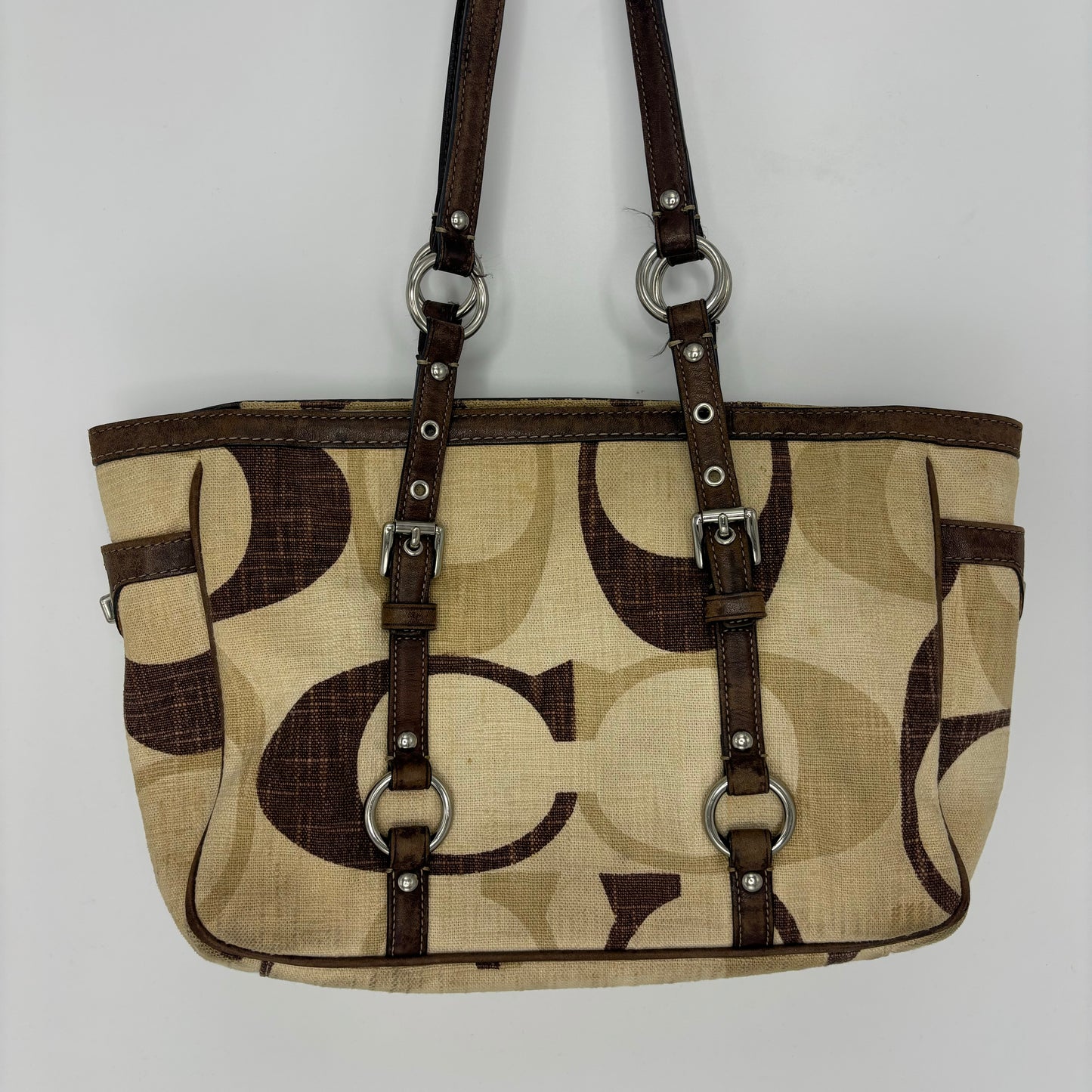 Coach Tonal Gallery Tote - Brown/Cream