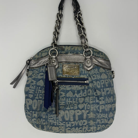 Coach Poppy Denim Shoulder Bag - Blue