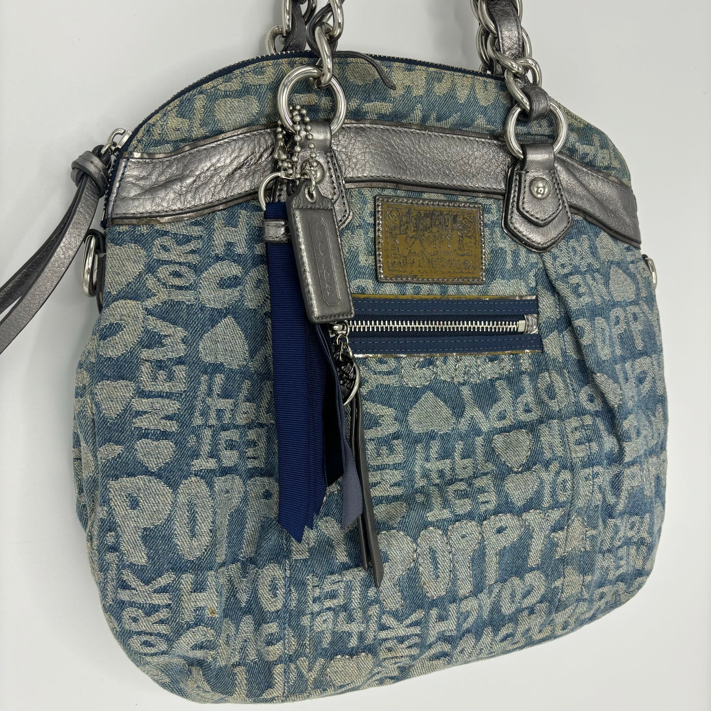 Coach Poppy Denim Shoulder Bag - Blue